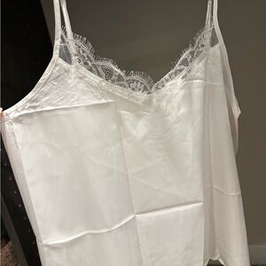 Zeagoo White Camisole with Lace Detail